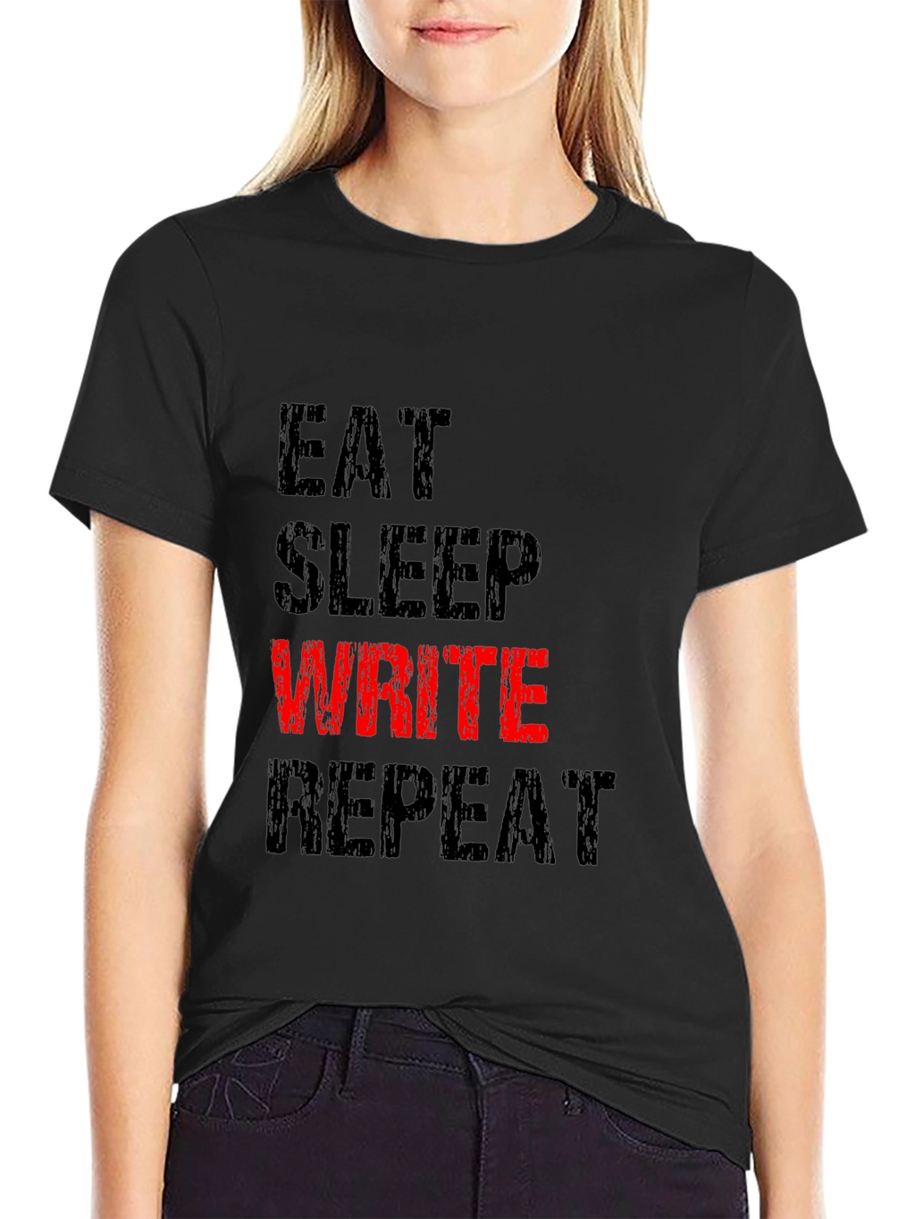 Eat Sleep Write Repeat T-Shirt - Black