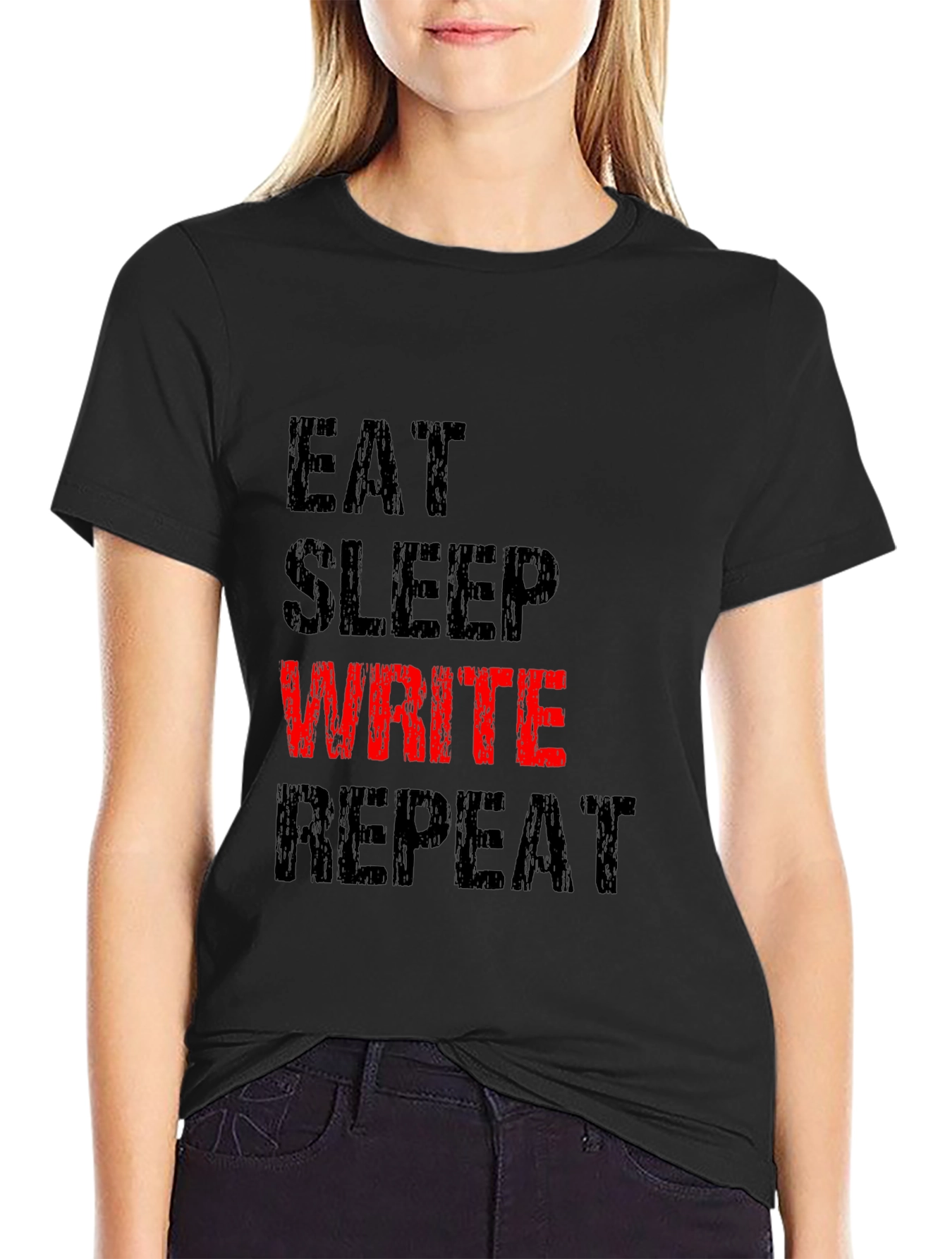 Eat Sleep Write Repeat T-Shirt - Black