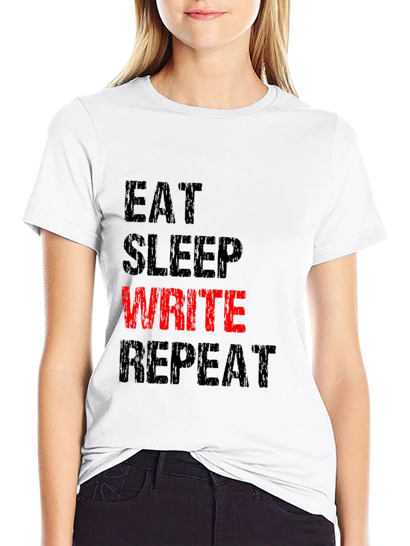 Eat Sleep Write Repeat T-Shirt - Black