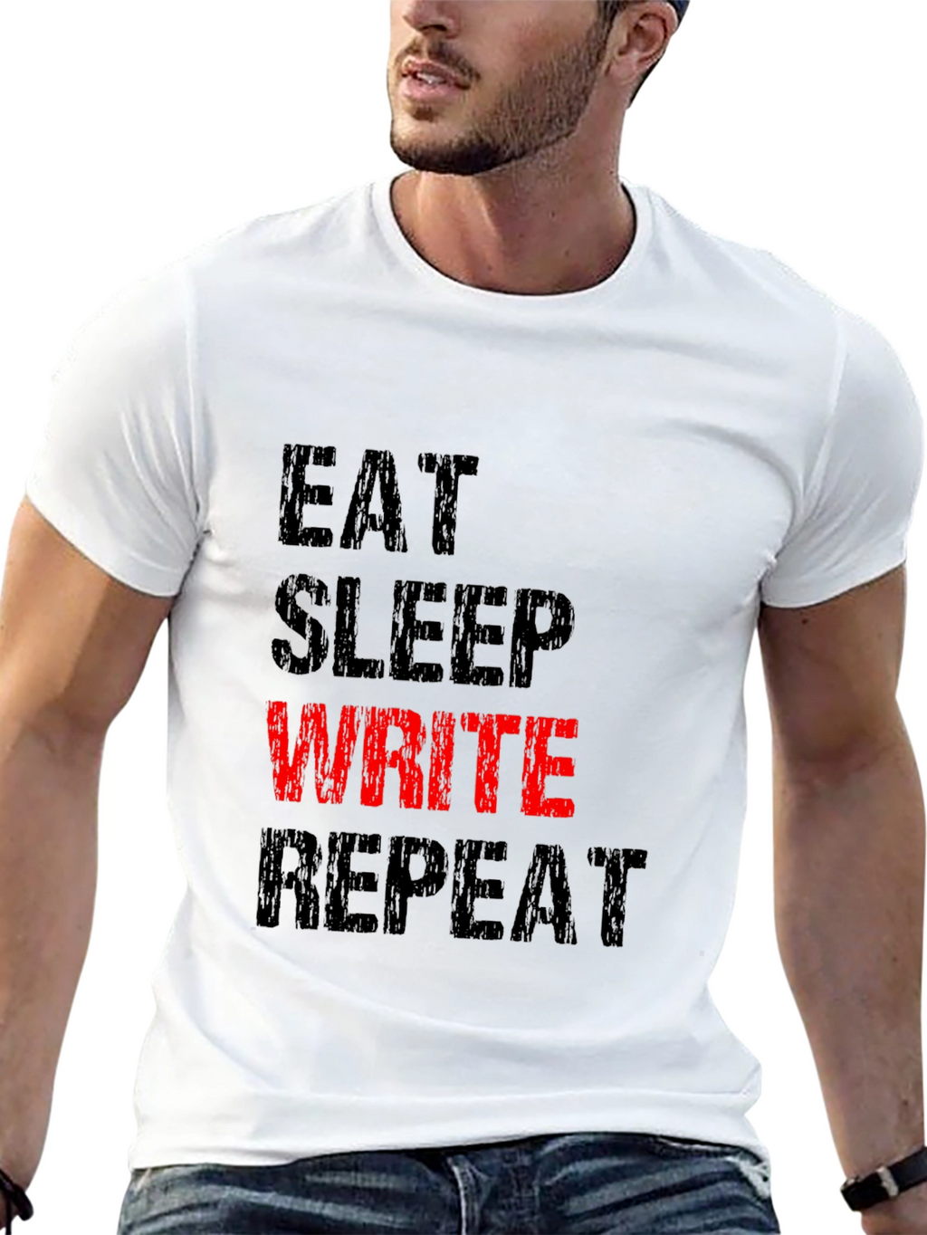 Eat Sleep Write Repeat T-Shirt - Black