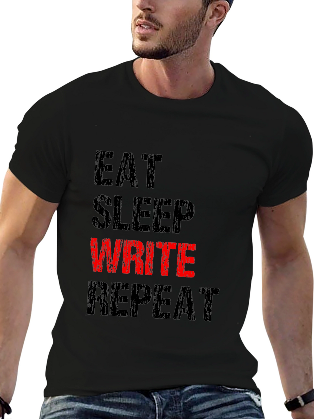 Eat Sleep Write Repeat T-Shirt - Black