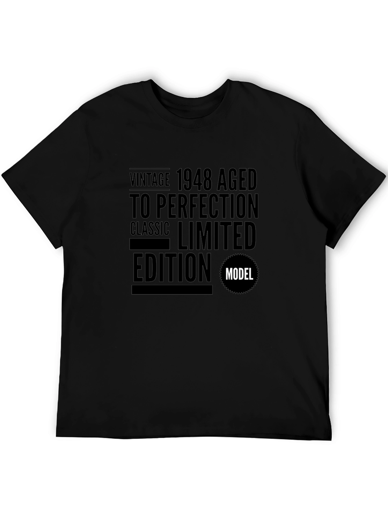 Vintage 1948 Aged To Perfection Black T-Shirt