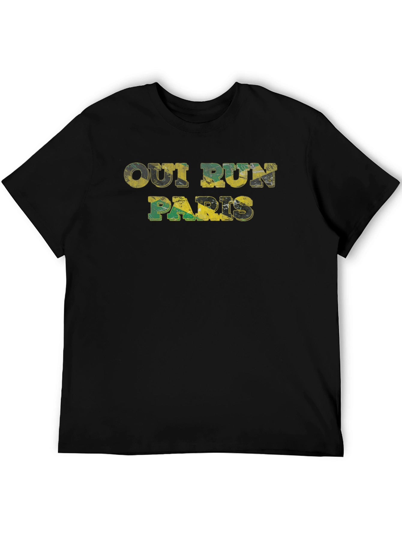 Out Run Paris Black T-Shirt - Jamaica Flag