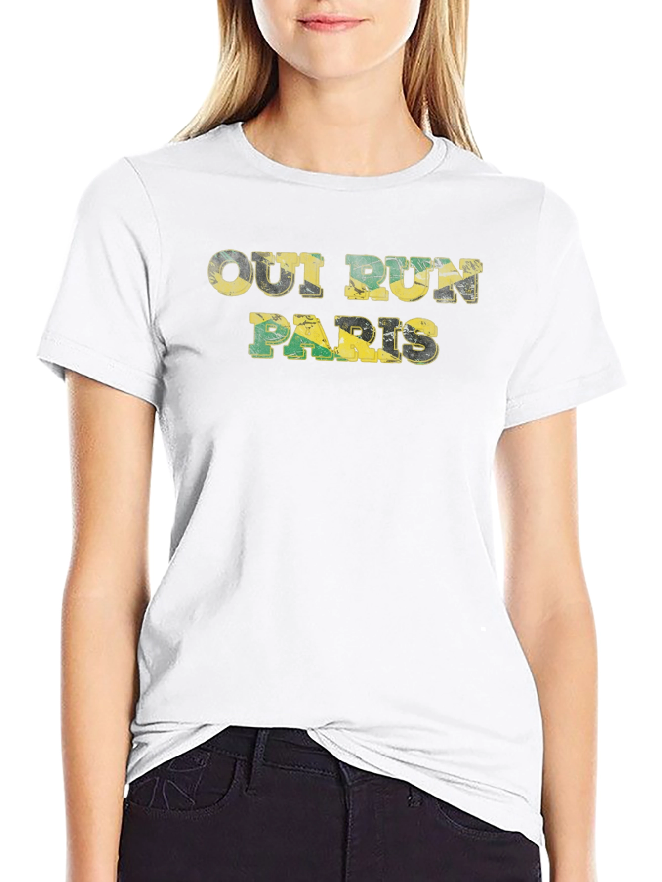 Out Run Paris Black T-Shirt - Jamaica Flag