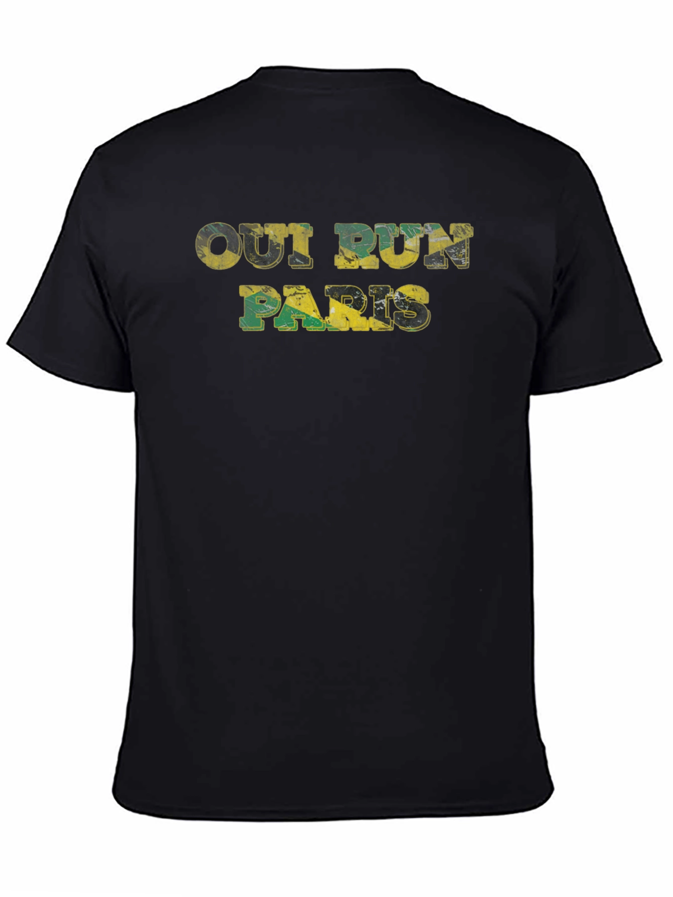 Out Run Paris Black T-Shirt - Jamaica Flag