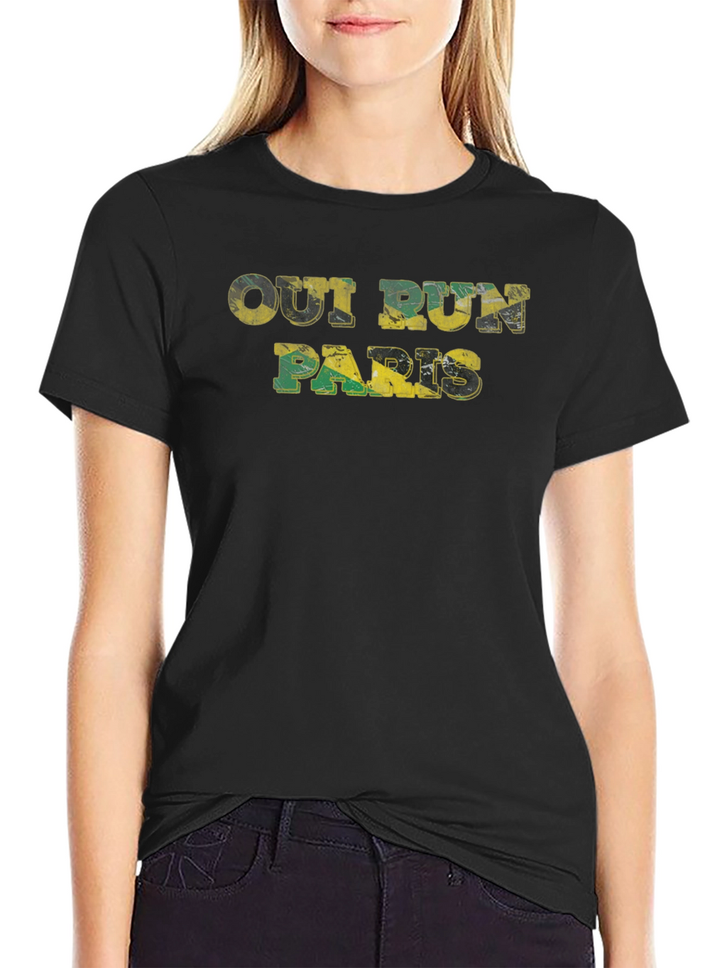 Out Run Paris Black T-Shirt - Jamaica Flag