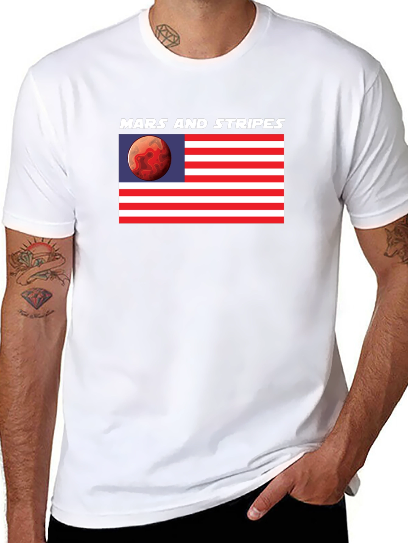 Mars and Stripes Graphic T-Shirt