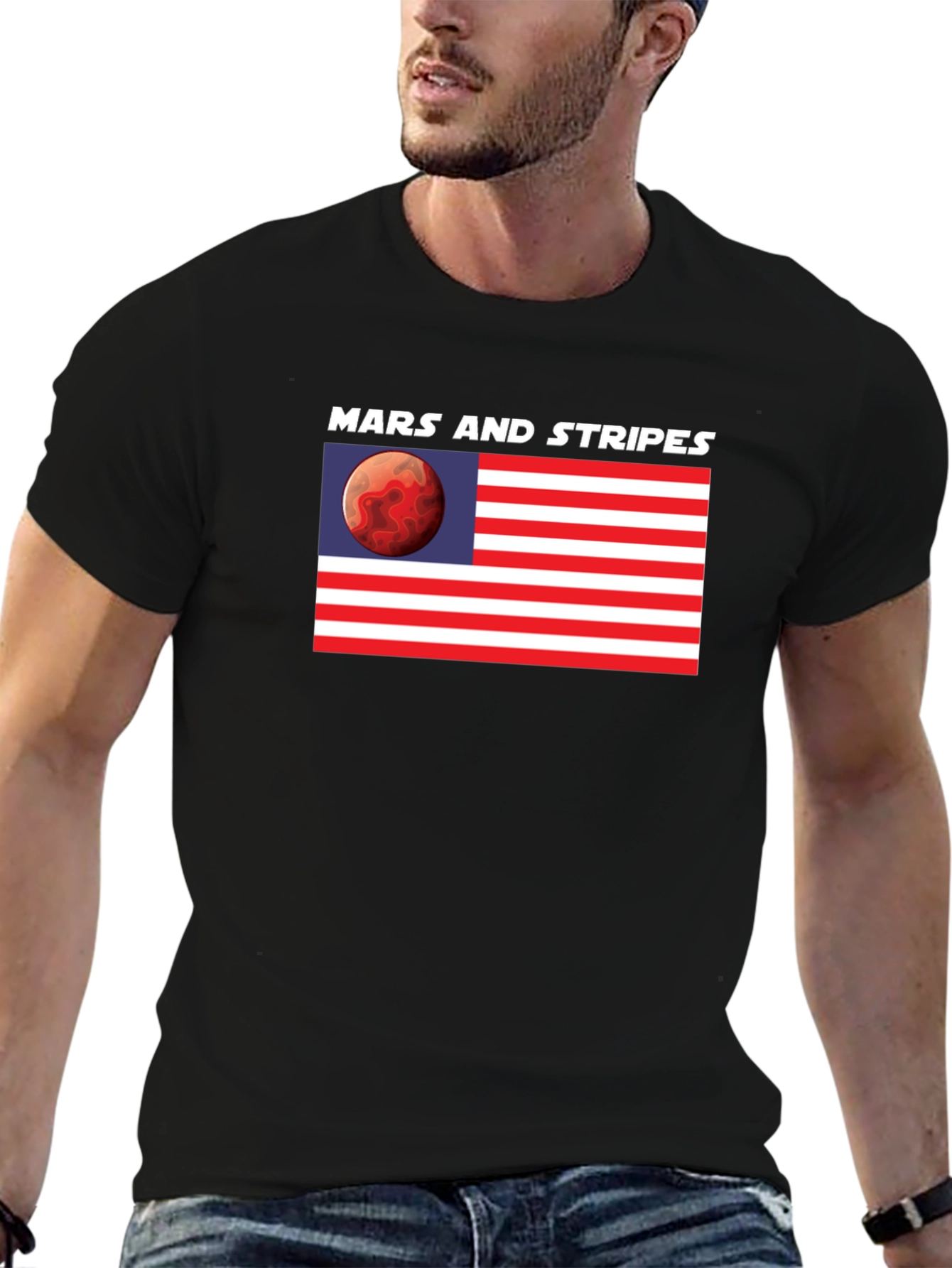 Mars and Stripes Graphic T-Shirt