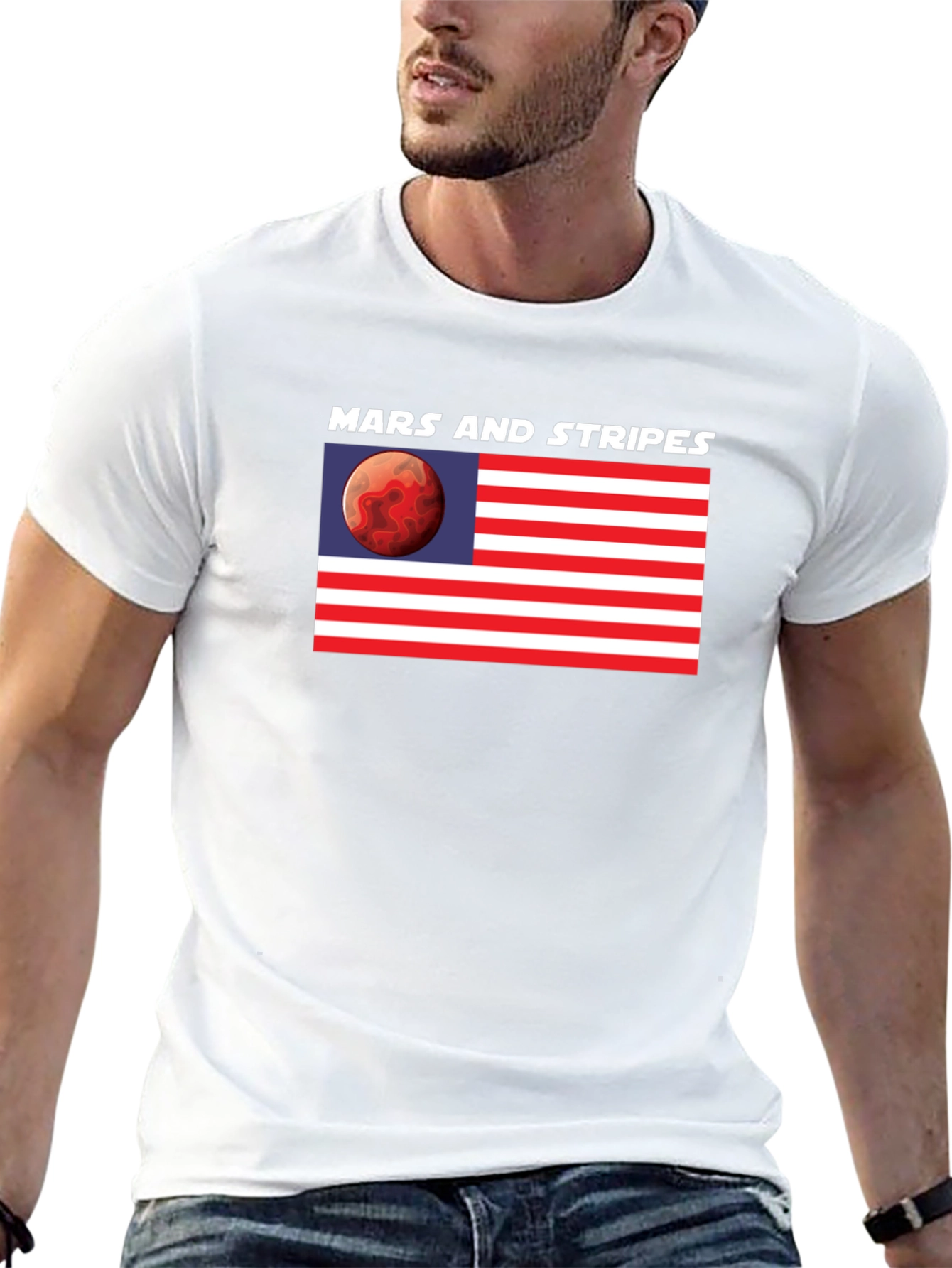 Mars and Stripes Graphic T-Shirt