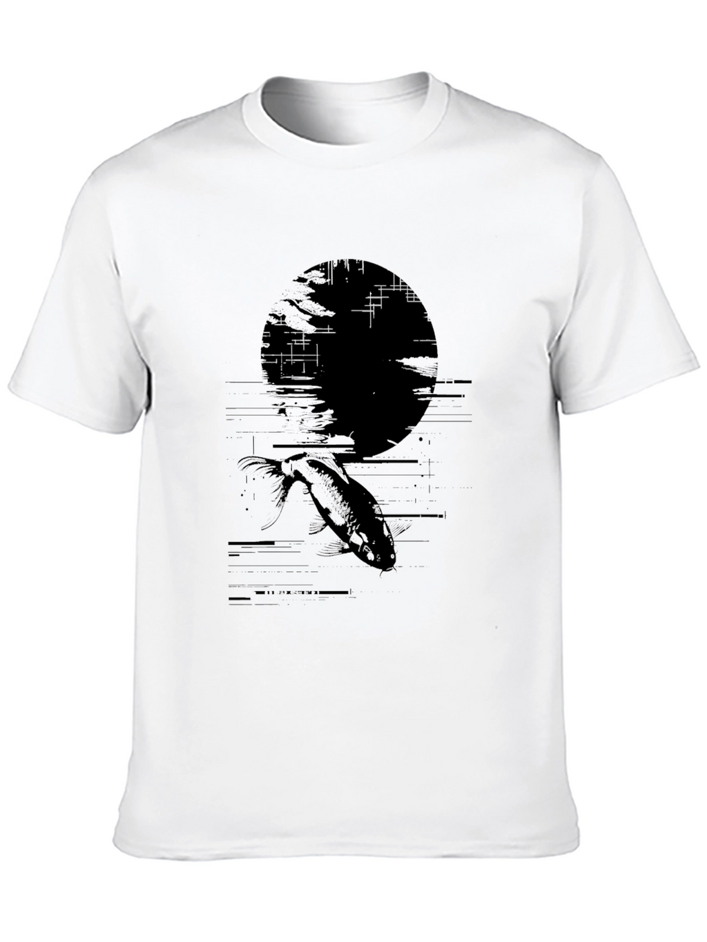 Black Graphic Tee - Fish Silhouette