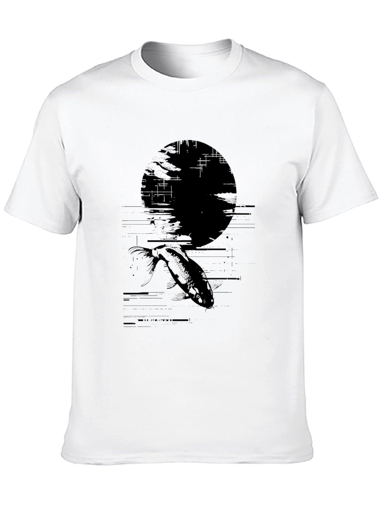 Black Graphic Tee - Fish Silhouette