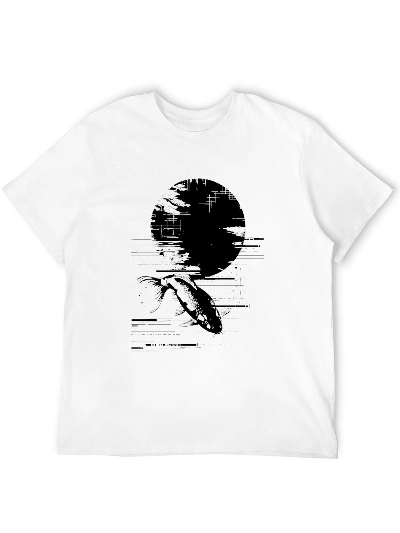 Black Graphic Tee - Fish Silhouette