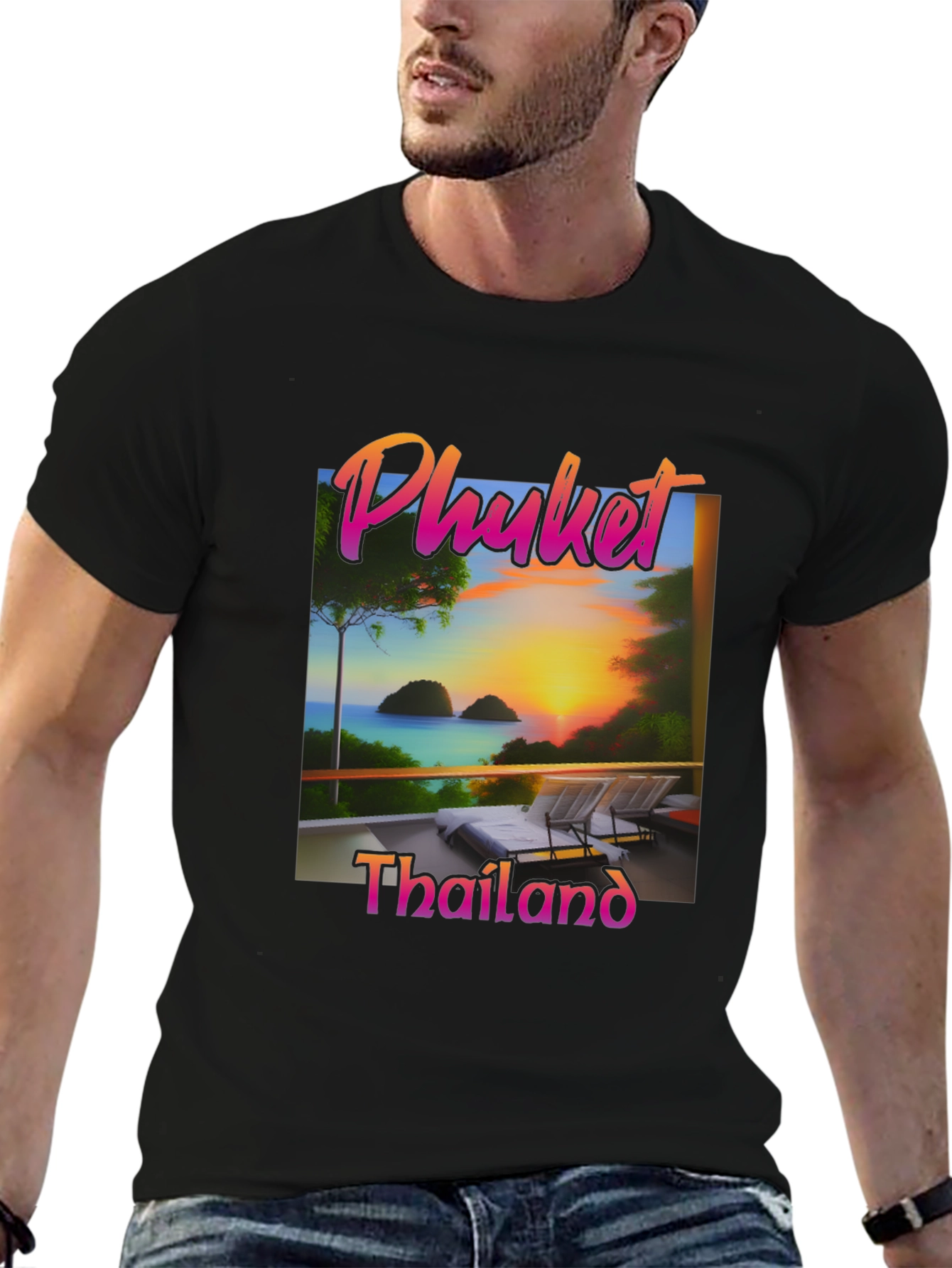 Phuket Thailand T-Shirt Tropical Sunset Design