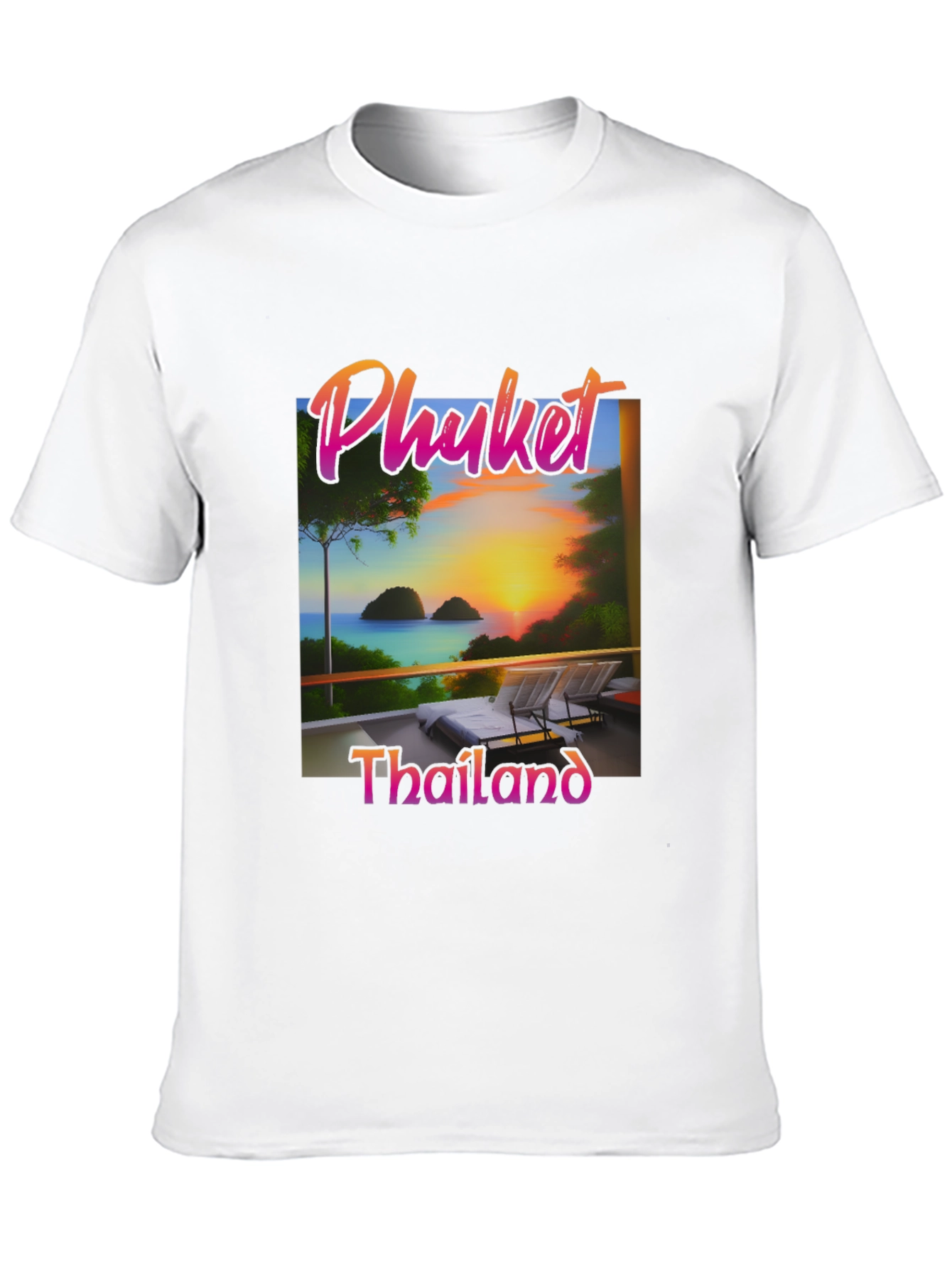 Phuket Thailand T-Shirt Tropical Sunset Design