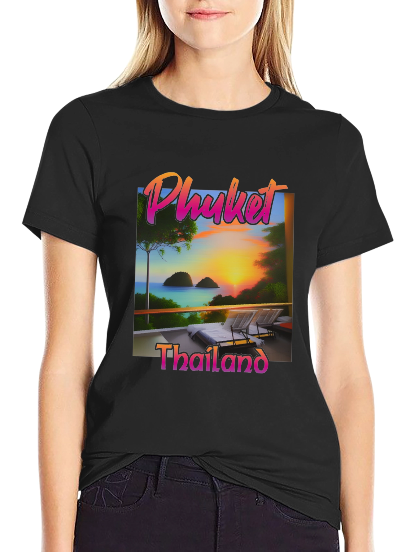 Phuket Thailand T-Shirt Tropical Sunset Design