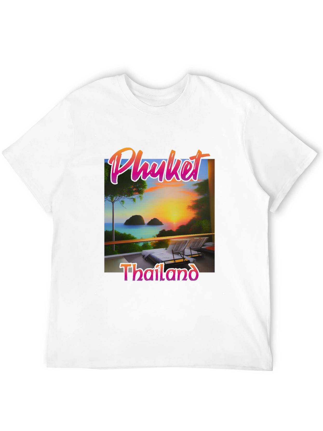 Phuket Thailand T-Shirt Tropical Sunset Design