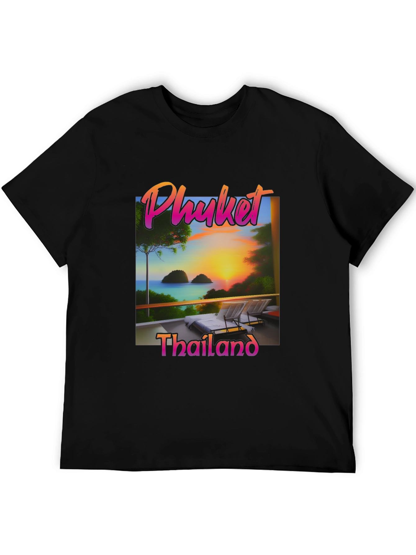Phuket Thailand T-Shirt Tropical Sunset Design