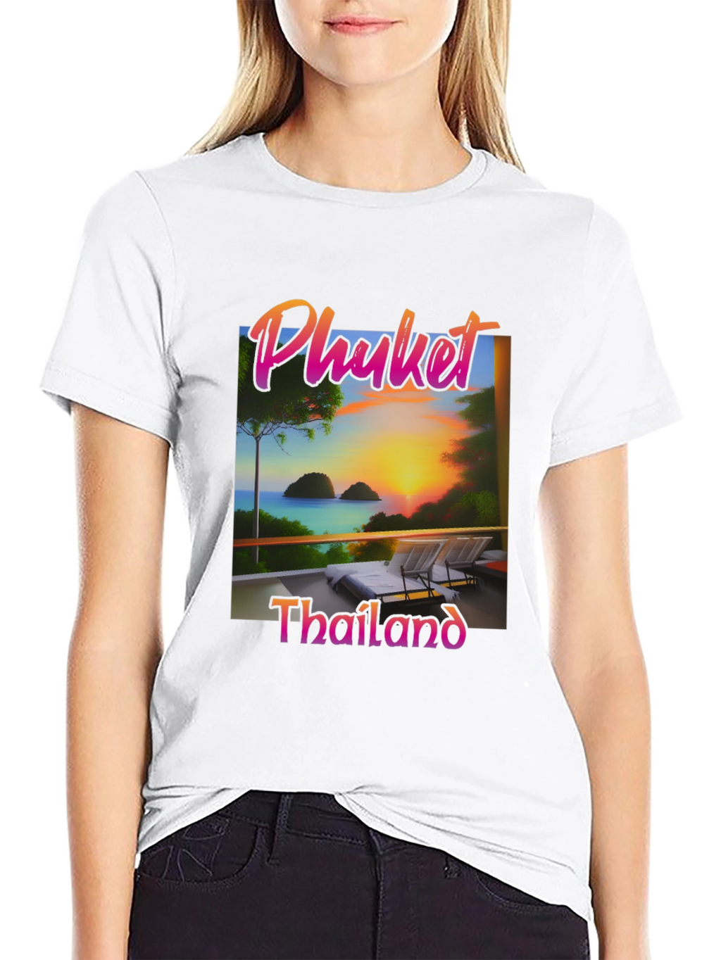 Phuket Thailand T-Shirt Tropical Sunset Design