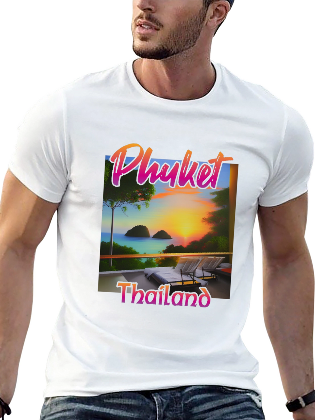 Phuket Thailand T-Shirt Tropical Sunset Design