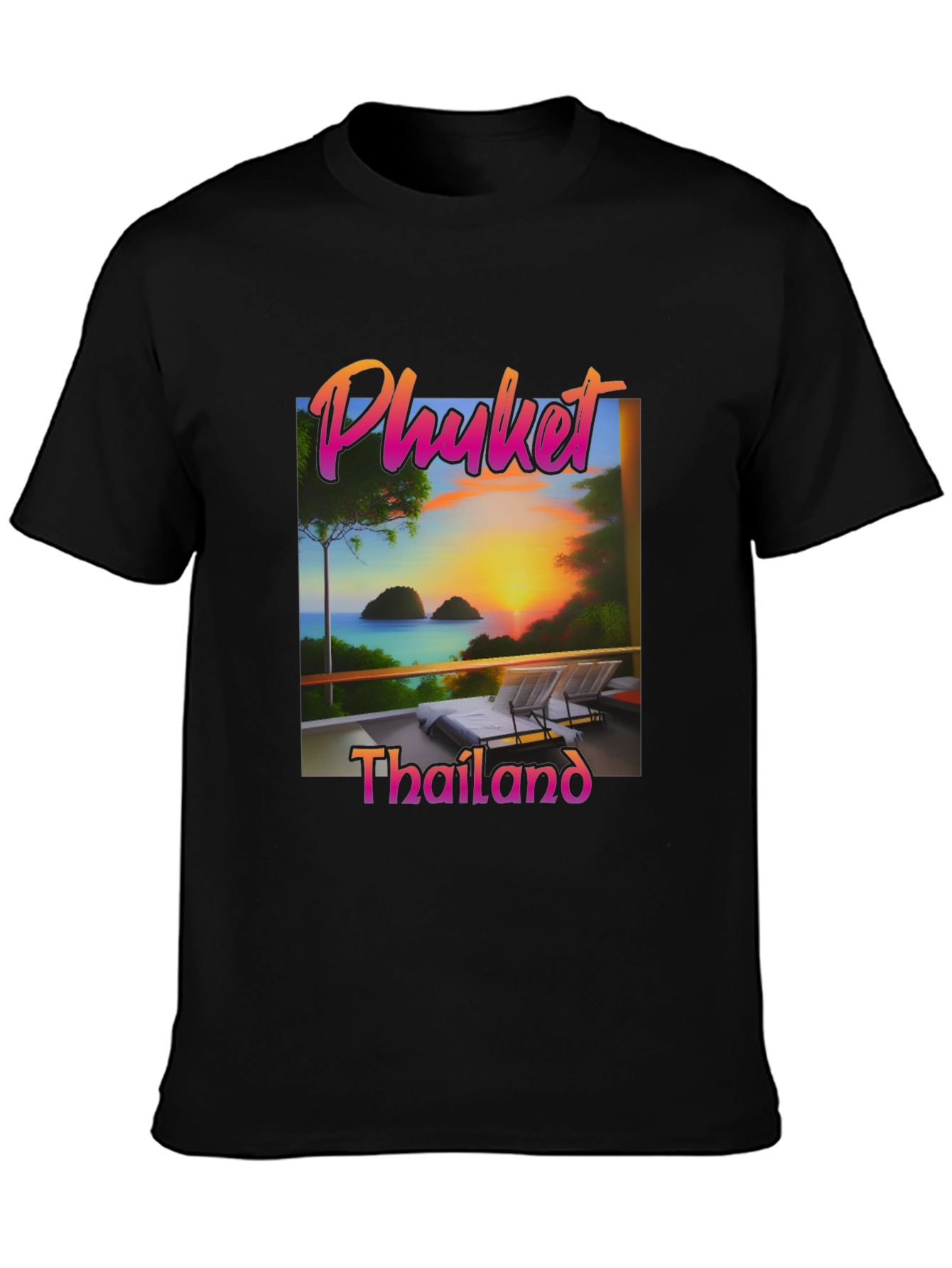 Phuket Thailand T-Shirt Tropical Sunset Design