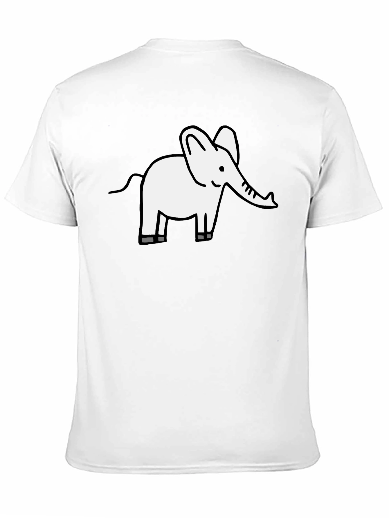 Cute Elephant Graphic Tee - Black Cotton T-Shirt