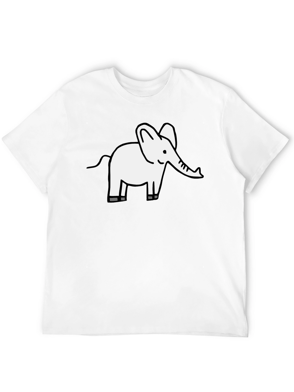 Cute Elephant Graphic Tee - Black Cotton T-Shirt