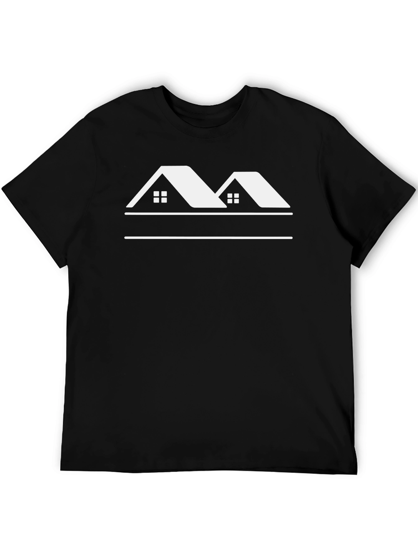 Black T-Shirt with House Graphic