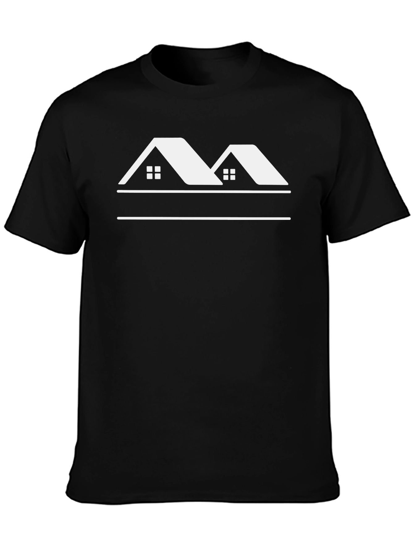 Black T-Shirt with House Graphic