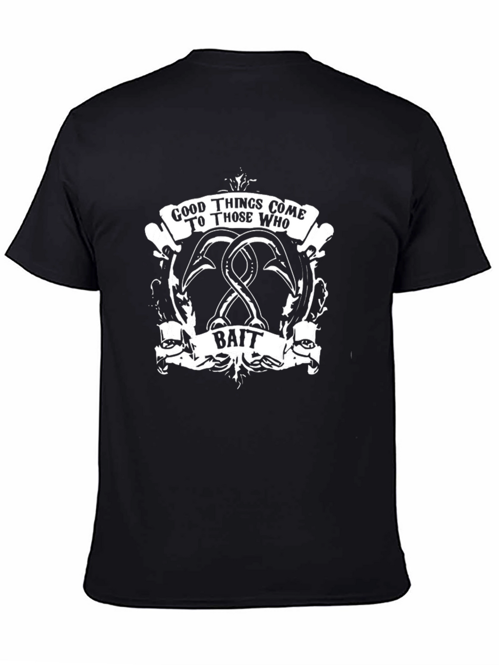 Fishing Hook Black T-Shirt - Good Things Bait Tee