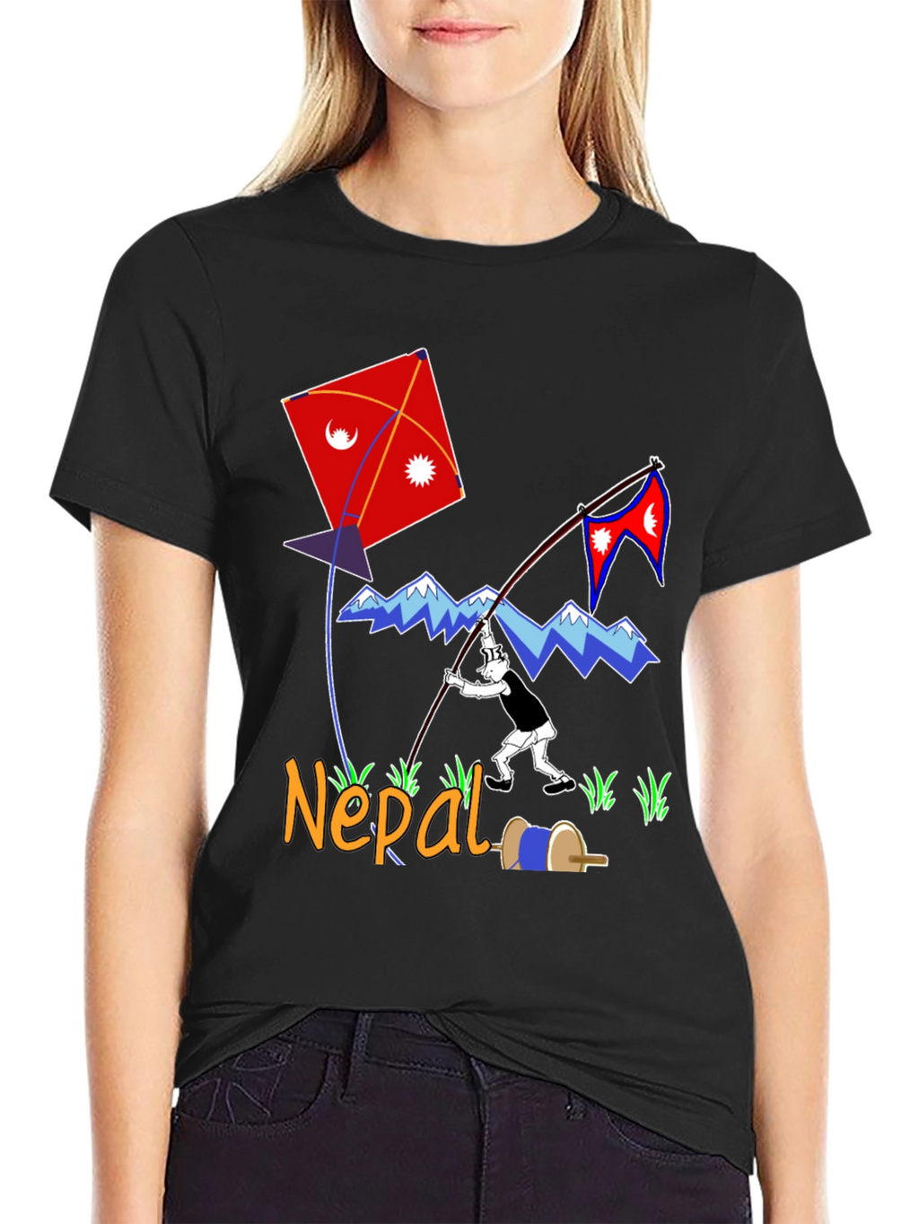 Nepal Kite Flying T-Shirt - Kathmandu Souvenir Tee