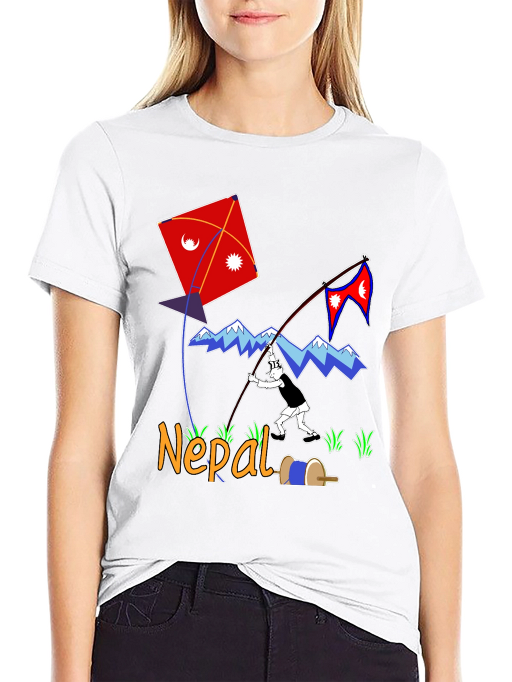 Nepal Kite Flying T-Shirt - Kathmandu Souvenir Tee
