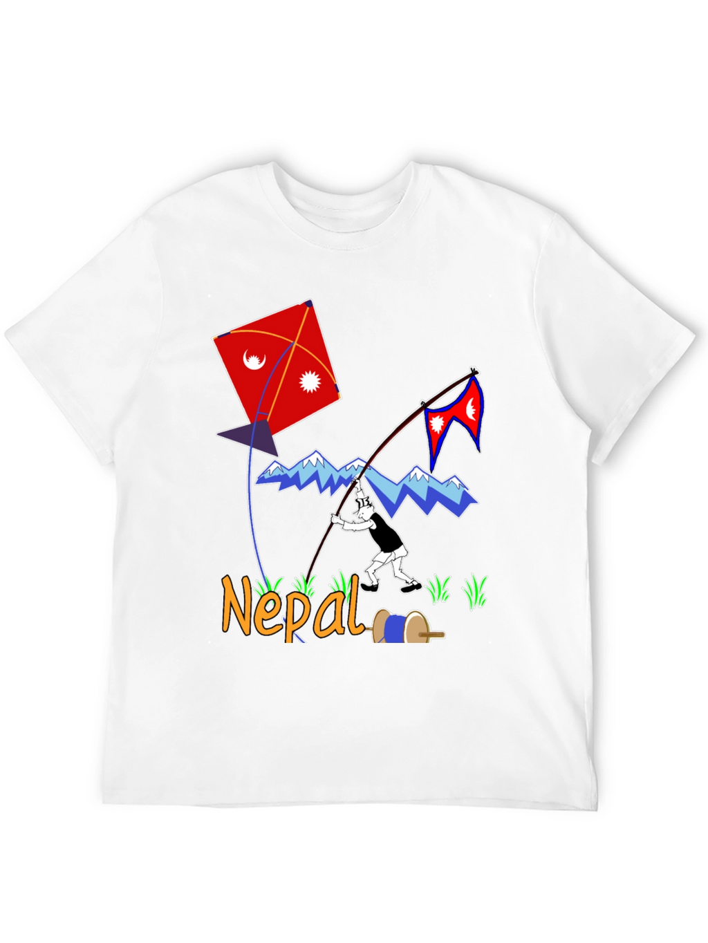 Nepal Kite Flying T-Shirt - Kathmandu Souvenir Tee