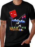 Nepal Kite Flying T-Shirt - Kathmandu Souvenir Tee