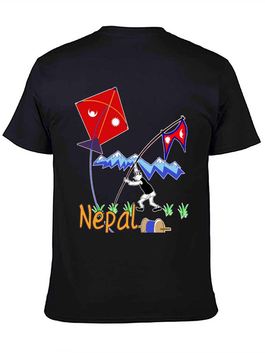 Nepal Kite Flying T-Shirt - Kathmandu Souvenir Tee
