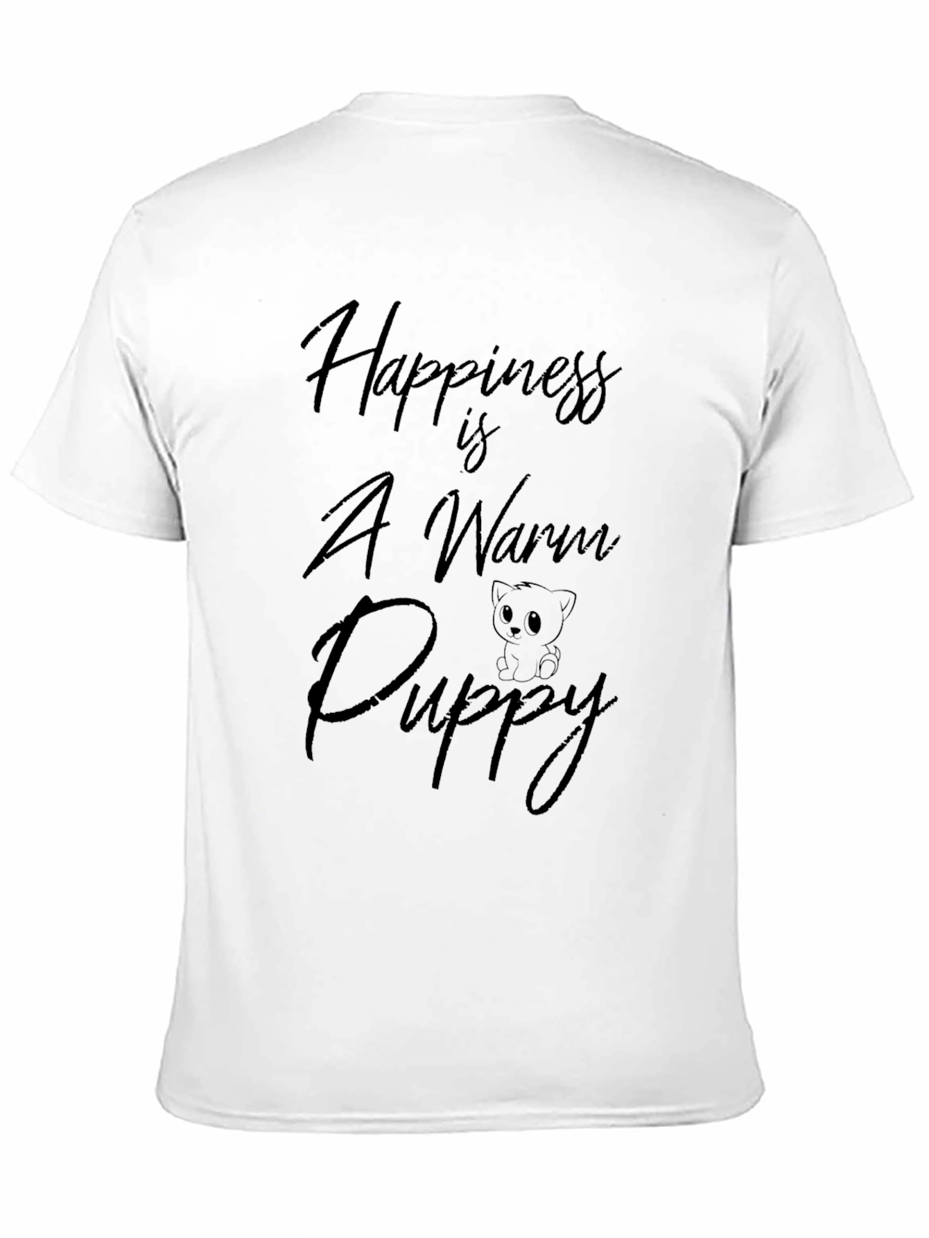 Happiness Warm Puppy Black T-Shirt
