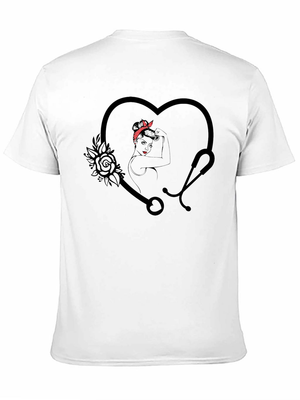 Nurse Heart Stethoscope Graphic T-Shirt