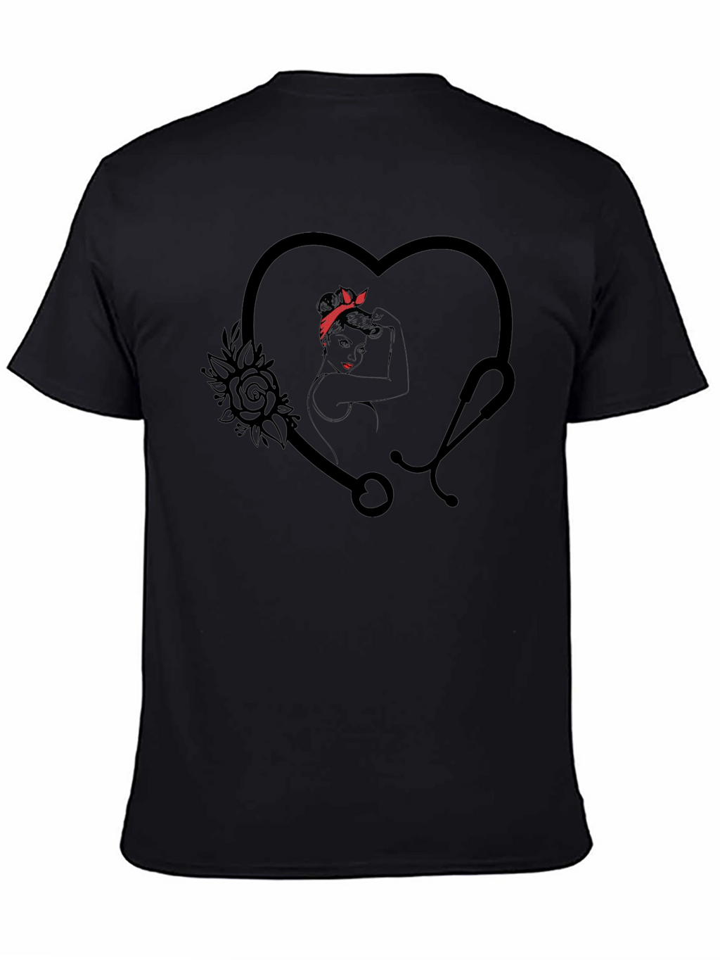 Nurse Heart Stethoscope Graphic T-Shirt