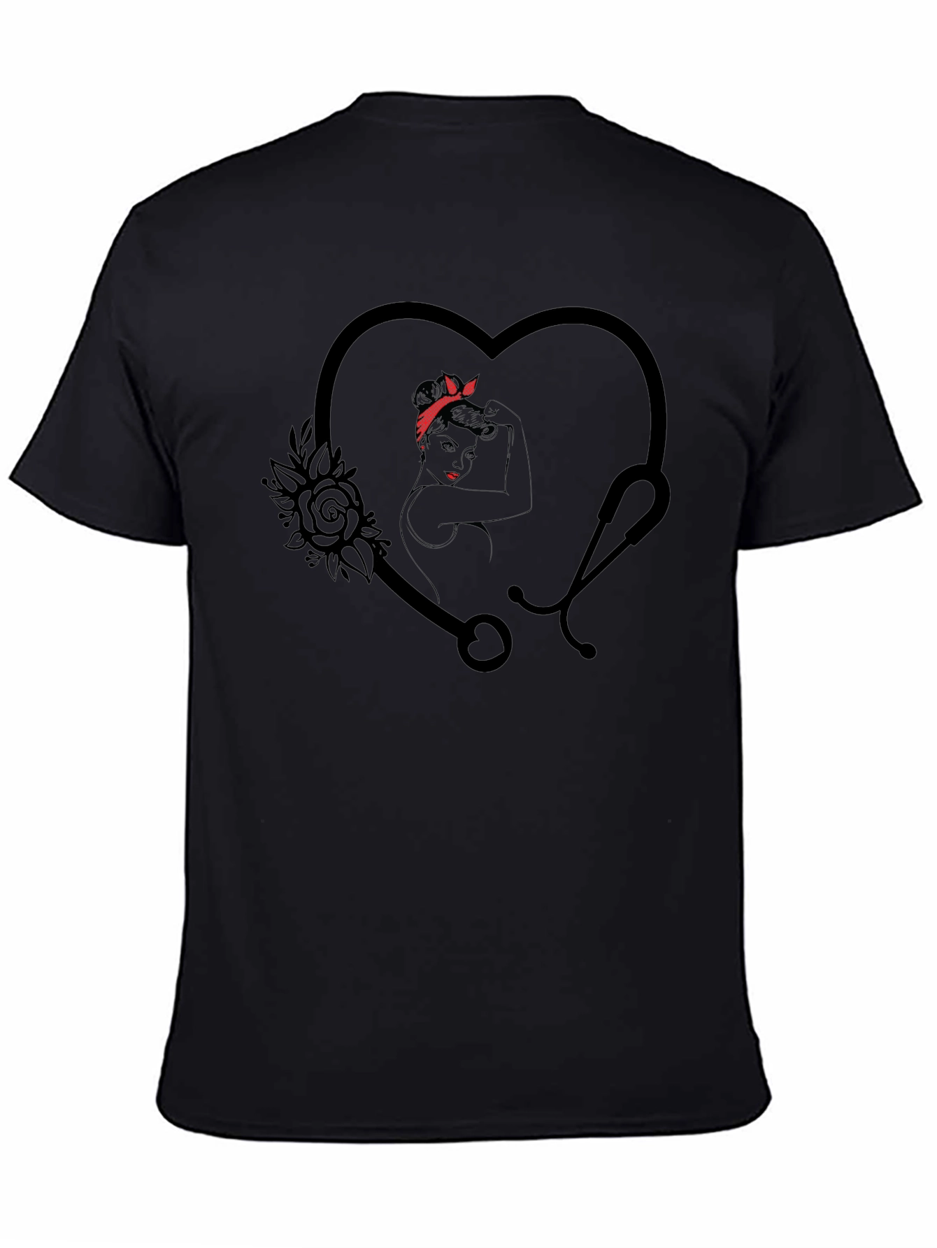 Nurse Heart Stethoscope Graphic T-Shirt