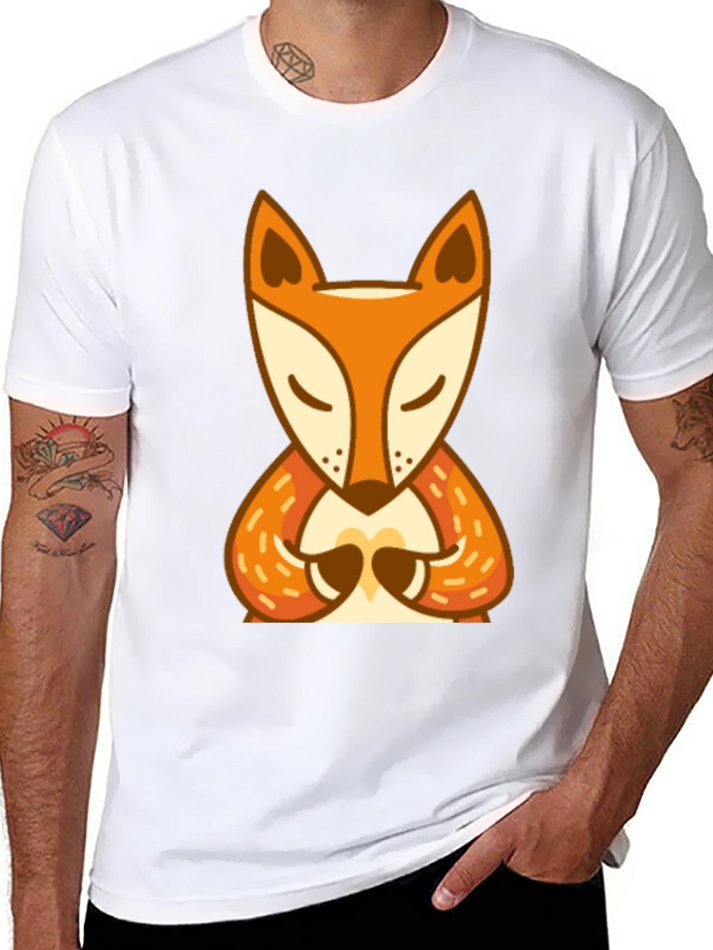 Zen Fox Graphic Tee - Meditating Animal Design