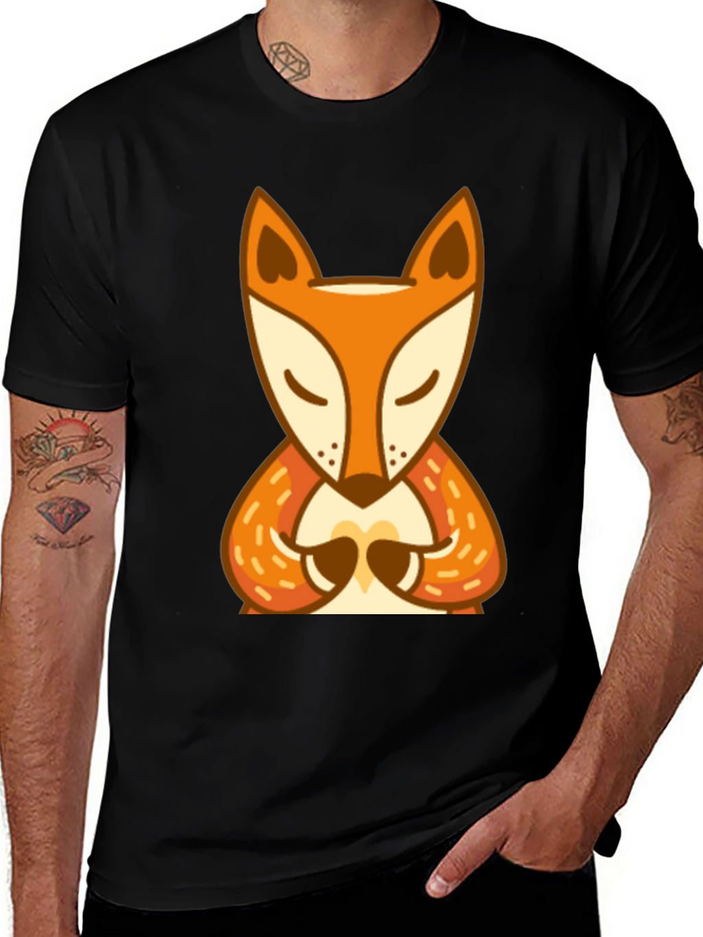 Zen Fox Graphic Tee - Meditating Animal Design