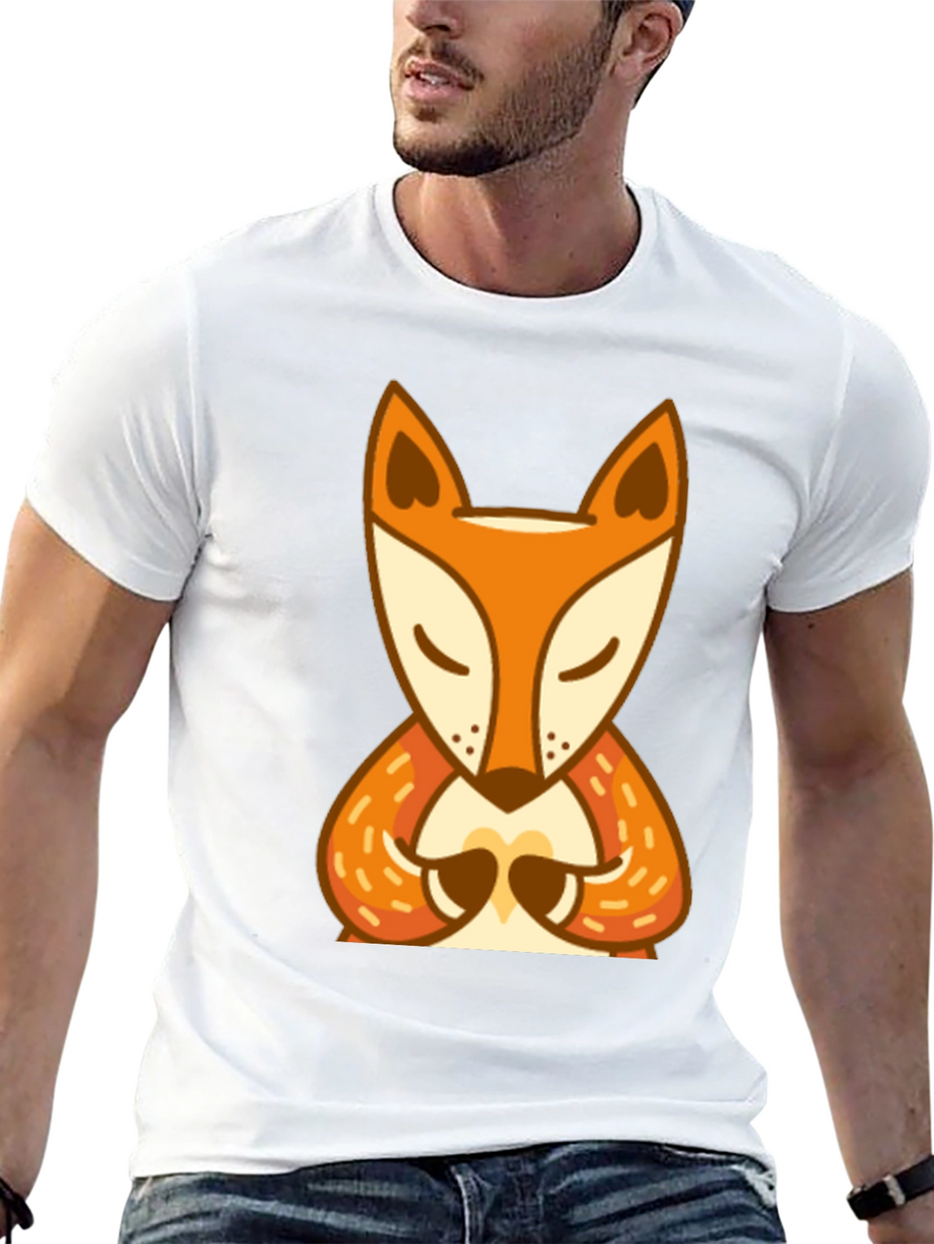 Zen Fox Graphic Tee - Meditating Animal Design