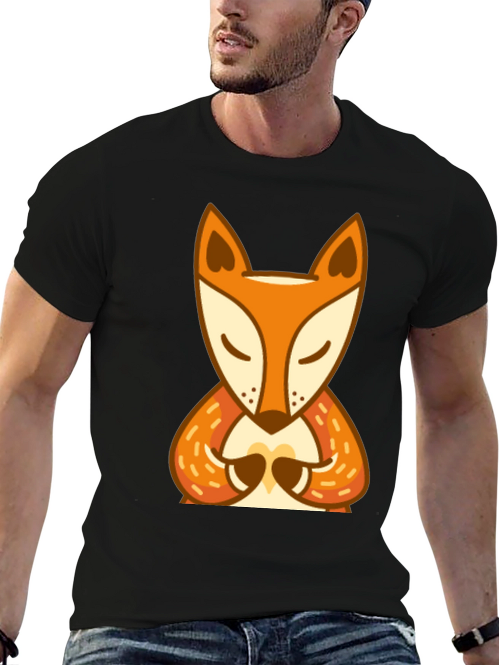 Zen Fox Graphic Tee - Meditating Animal Design