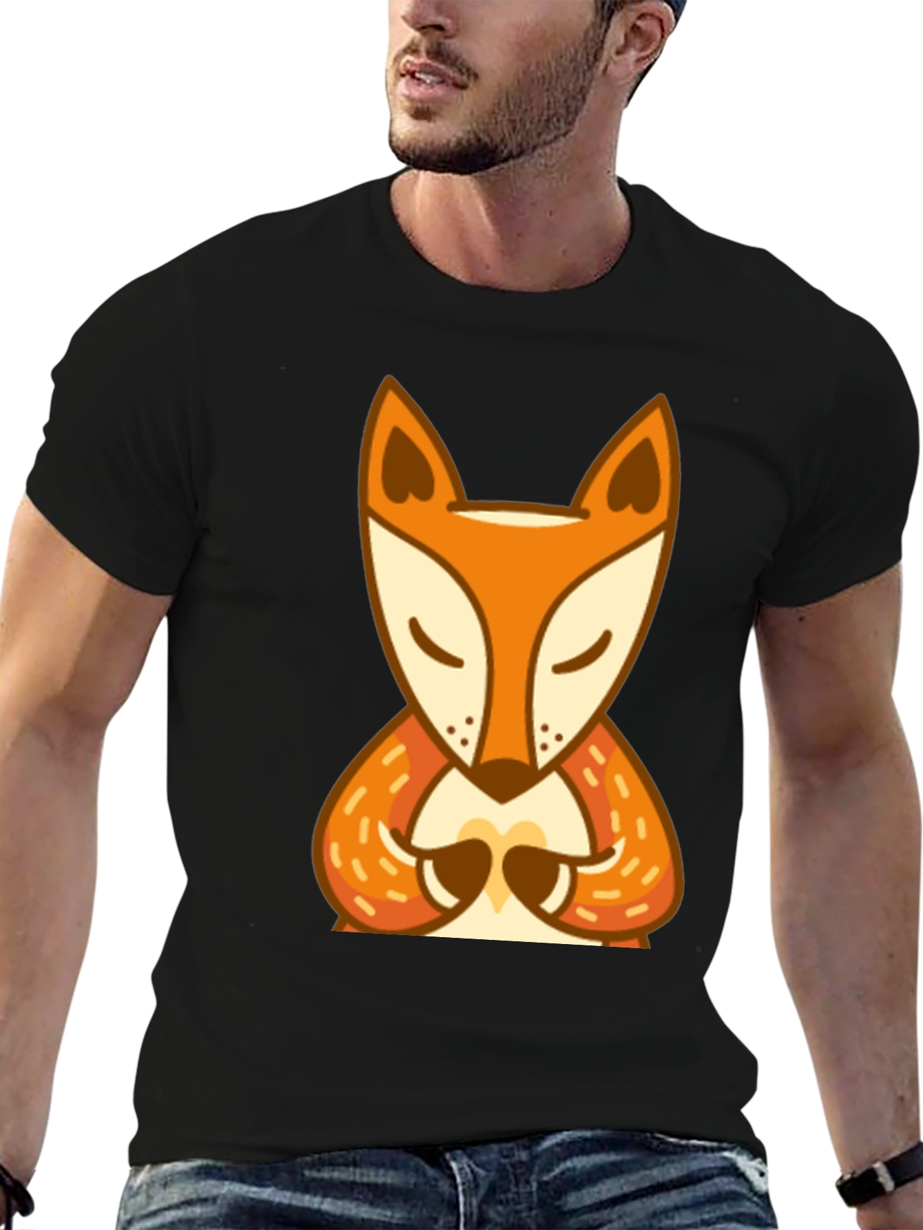 Zen Fox Graphic Tee - Meditating Animal Design
