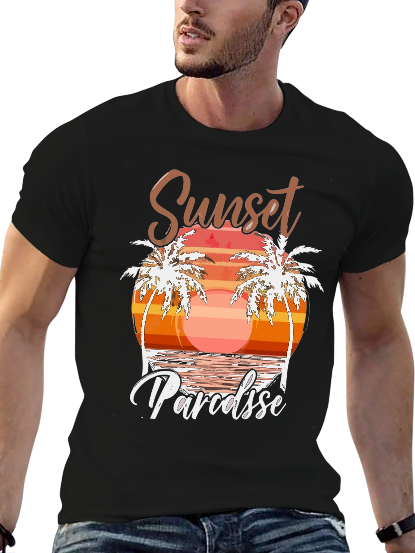 Sunset Paradise Graphic Tee - Beach Vibes