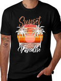 Sunset Paradise Graphic Tee - Beach Vibes