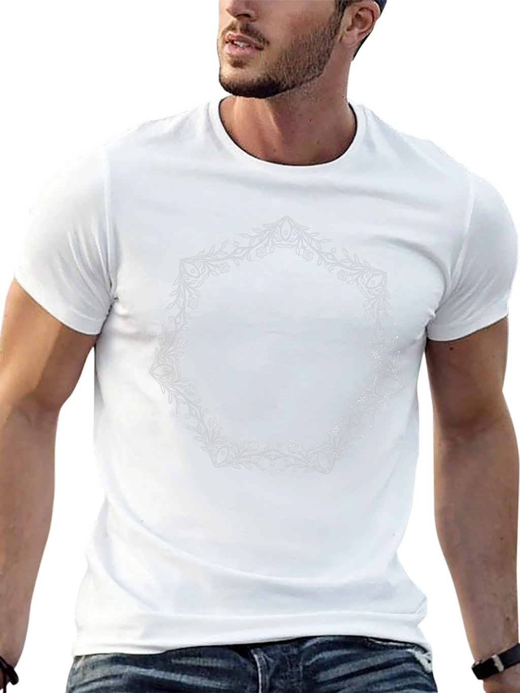 Floral Wreath Graphic T-Shirt