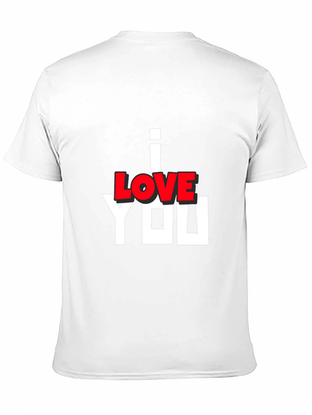 I Love You Graphic Print Black T-Shirt