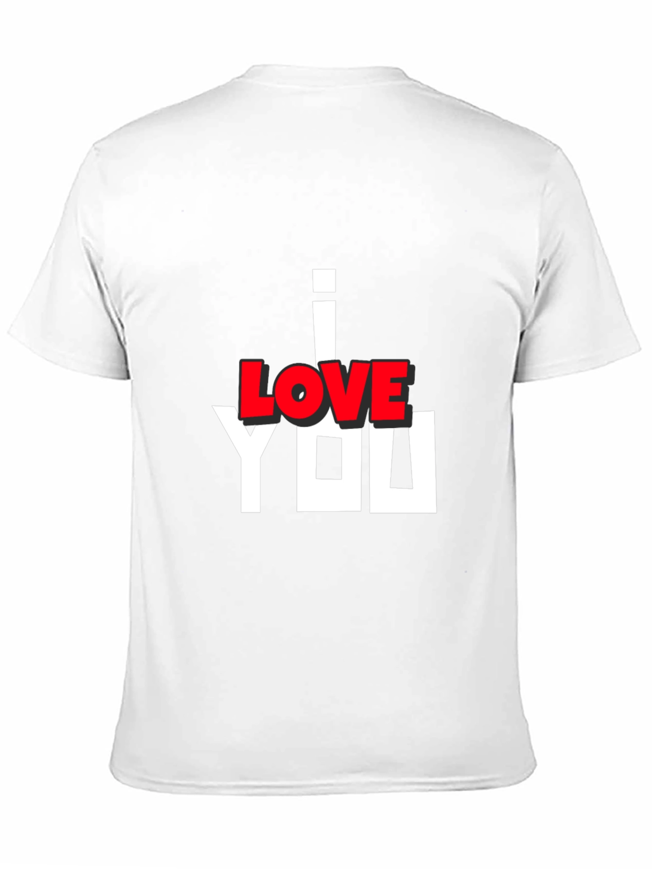 I Love You Graphic Print Black T-Shirt