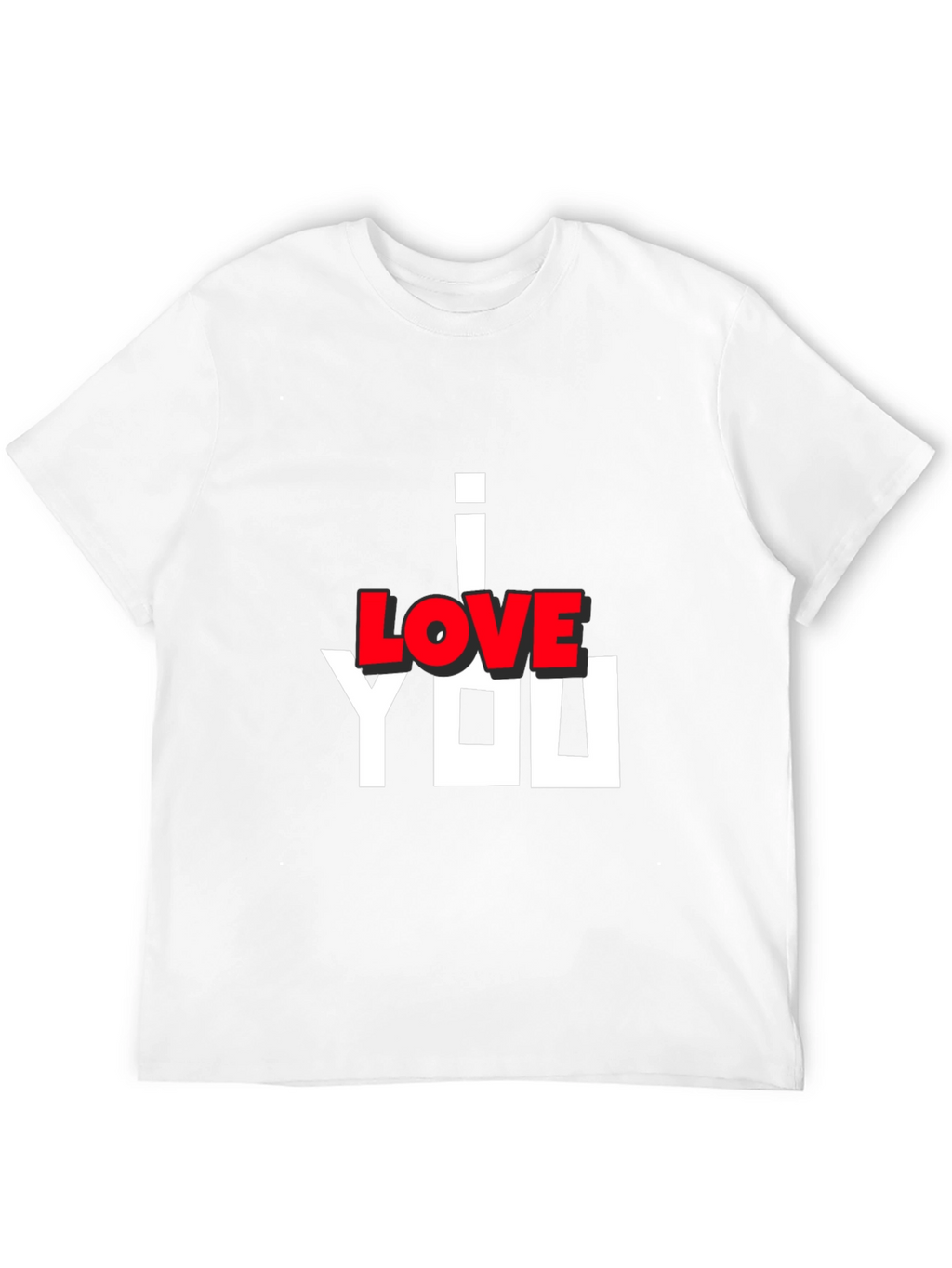 I Love You Graphic Print Black T-Shirt