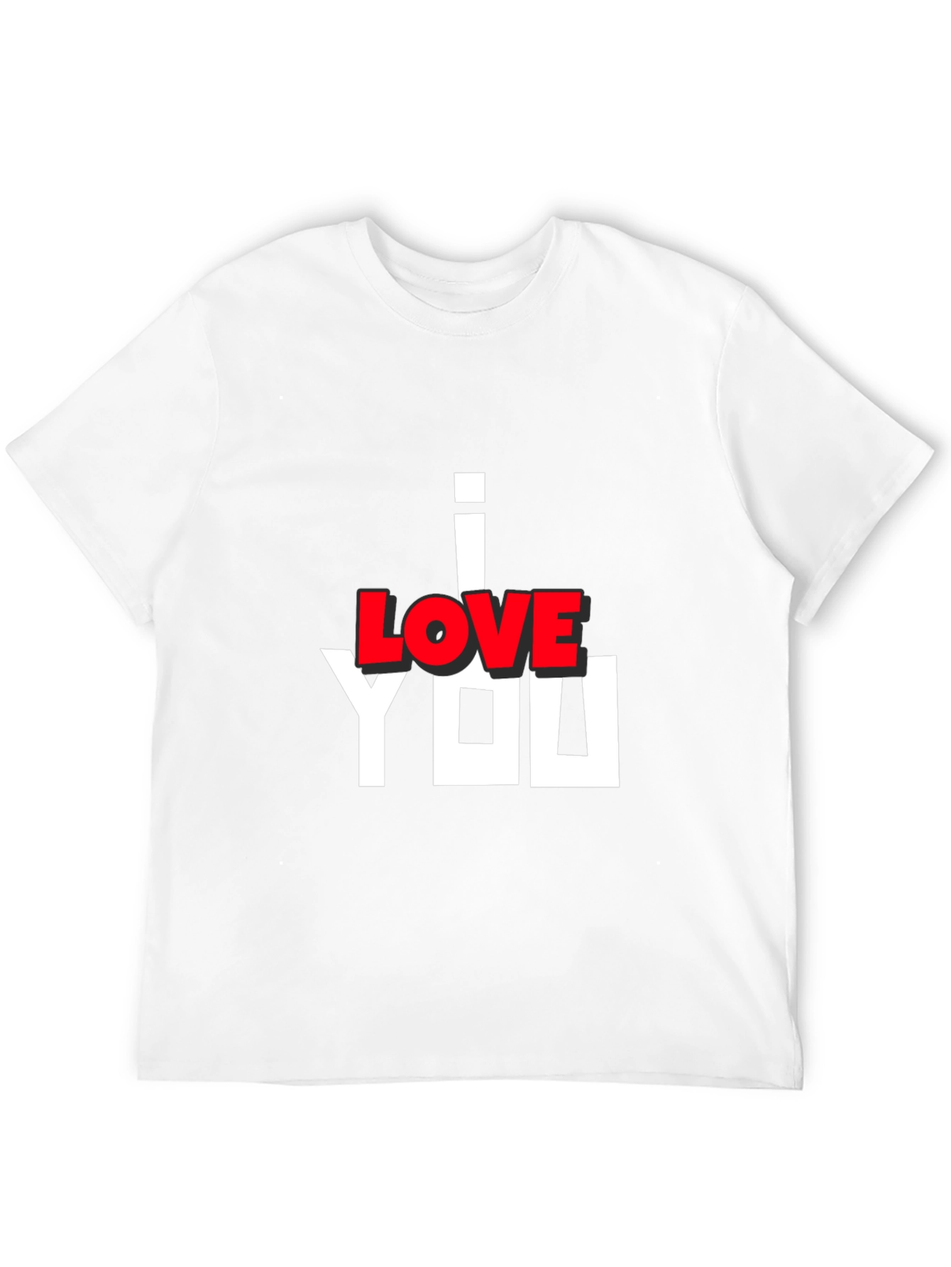 I Love You Graphic Print Black T-Shirt